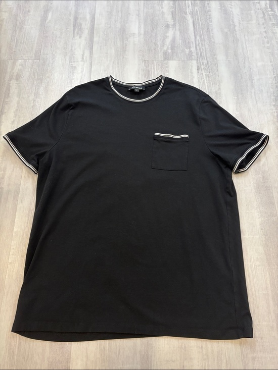 Express Other - Express Black Short-Sleeve Pocket Tee with White Trim